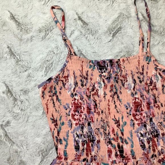 Angie smocked floral blouse spring summer - Picture 3 of 11